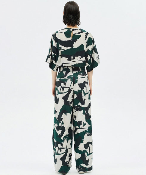 Design Printed Wide Leg Pants